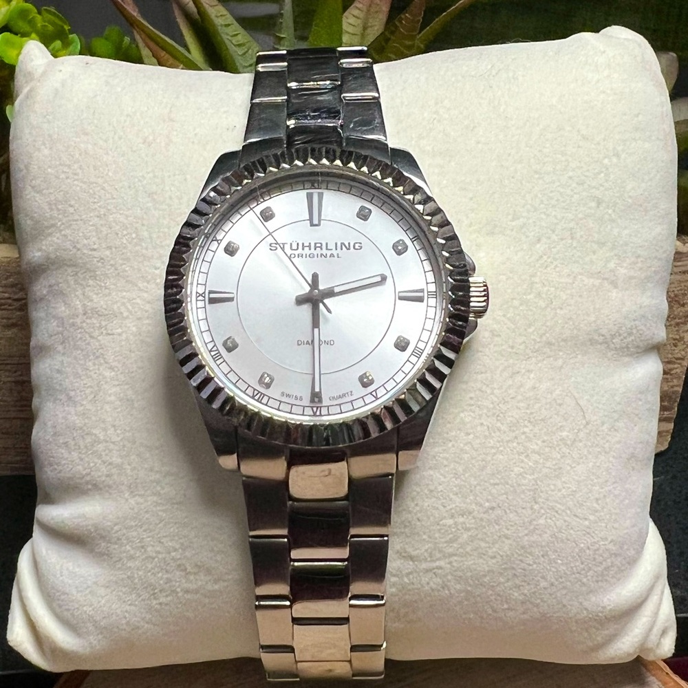 Stuhrling Original Men's "Classique Allure" Stainless Steel Watch with Diamonds✨